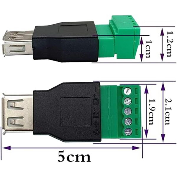 AAOTOKK USB 2.0 A Tornillo Terminal Block Adaptador USB_2