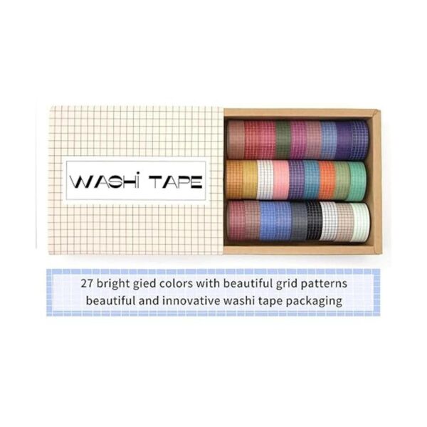 Juego de cintas Washi de cuadrícula 27 rollos de cintas