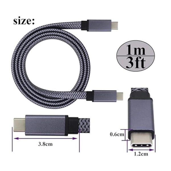 AAOTOKK Cable de extensión plano trenzado tipo C 3.1
