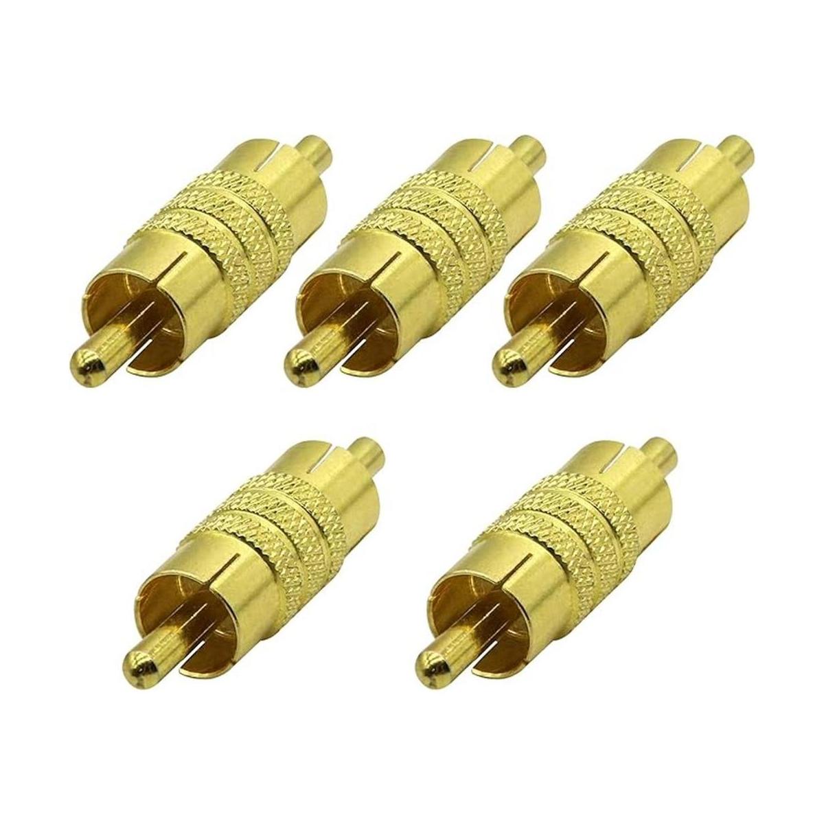 AAOTOKK Conector RCA macho a RCA macho chapado en oro 5