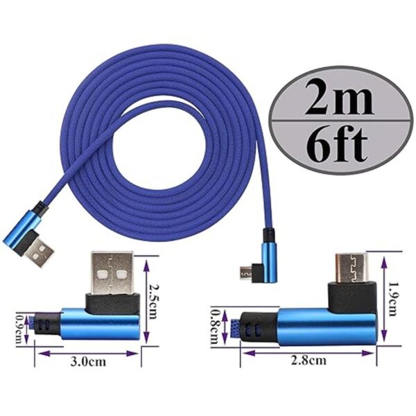 AAOTOKK Cable de carga micro USB Android de 90 grados 90