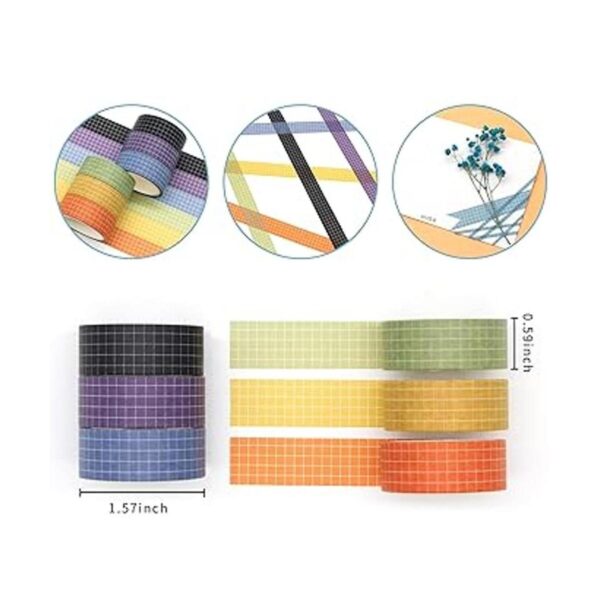 Juego de cintas Washi de cuadrícula 27 rollos de cintas