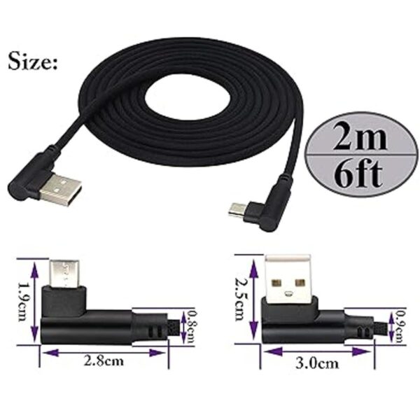 AAOTOKK Cable micro USB de ángulo recto de 6 pies 90_2