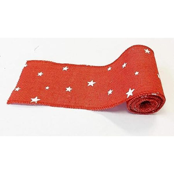 Cinta de arpillera roja de 5.0 in x 14.8 ft con diseño de