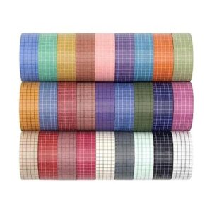 Juego de cintas Washi de cuadrícula 27 rollos de cintas