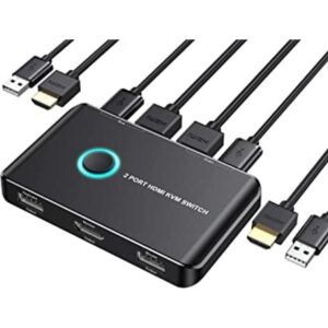 ABLEWE Conmutador KVM HDMI de 2 puertos interruptor USB_1