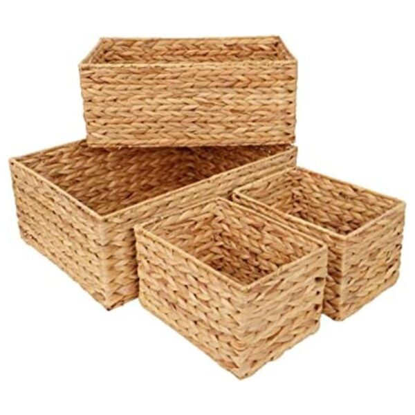 ABEL CRAFTS Organizador de cestas de mimbre rectangular_1
