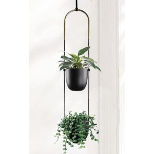 Abetree Maceta colgante de metal moderno para plantas de