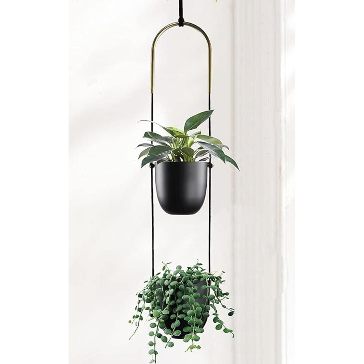 Abetree Maceta colgante de metal moderno para plantas de
