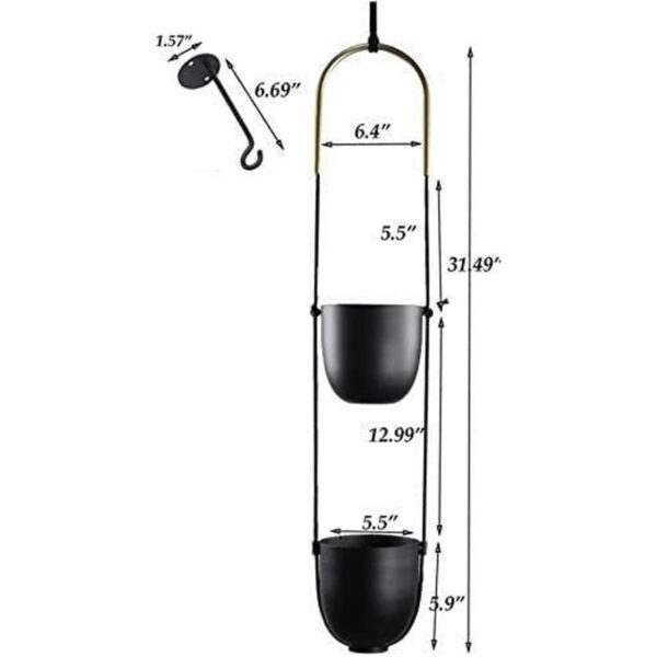 Abetree Maceta colgante de metal moderno para plantas de