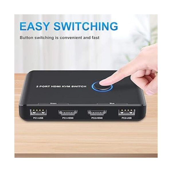 ABLEWE Conmutador KVM HDMI de 2 puertos interruptor USB_3