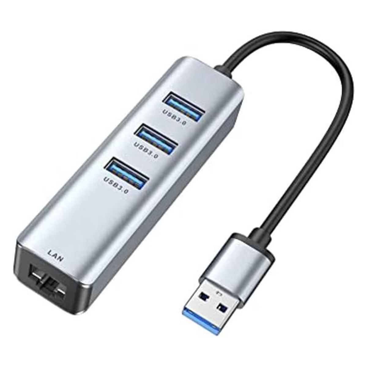 Adaptador USB 3.0 a Ethernet Hub USB 3.0 de 3 puertos con