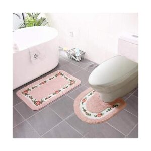 Abreeze Juego de 2 alfombras de baño antideslizantes con_1