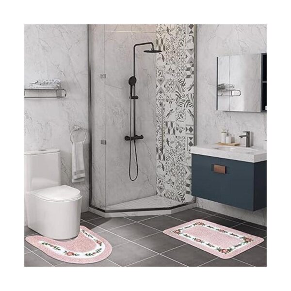 Abreeze Juego de 2 alfombras de baño antideslizantes con_3