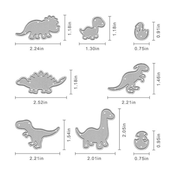 Troqueles de corte de dinosaurio de metal 8 piezas de_2