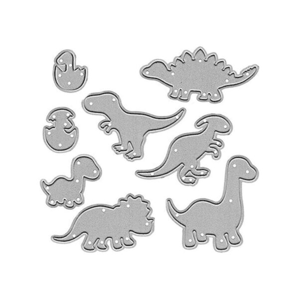 Troqueles de corte de dinosaurio de metal 8 piezas de_1