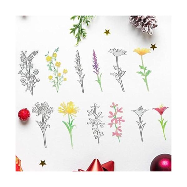Troqueles de metal para cortar flores hojas silvestres_3
