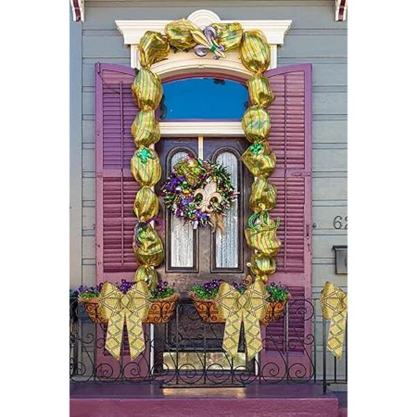 Mardi Gras Cintas de borde con alambre de 2.5 pulgadas