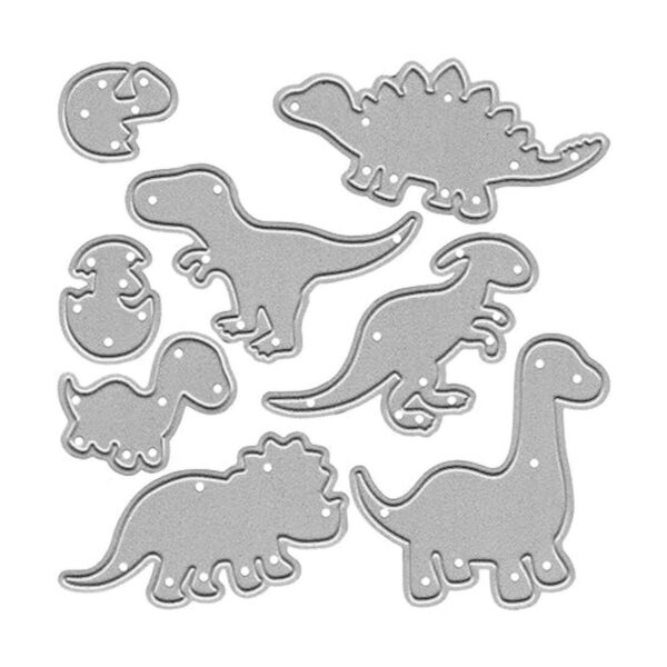 Troqueles de corte de dinosaurio de metal 8 piezas de_5