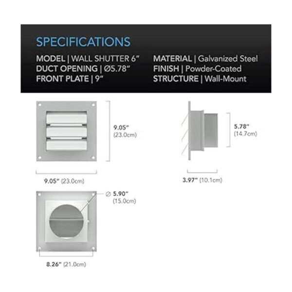 AC Infinity Pared para conductos de montaje en pared 6_4