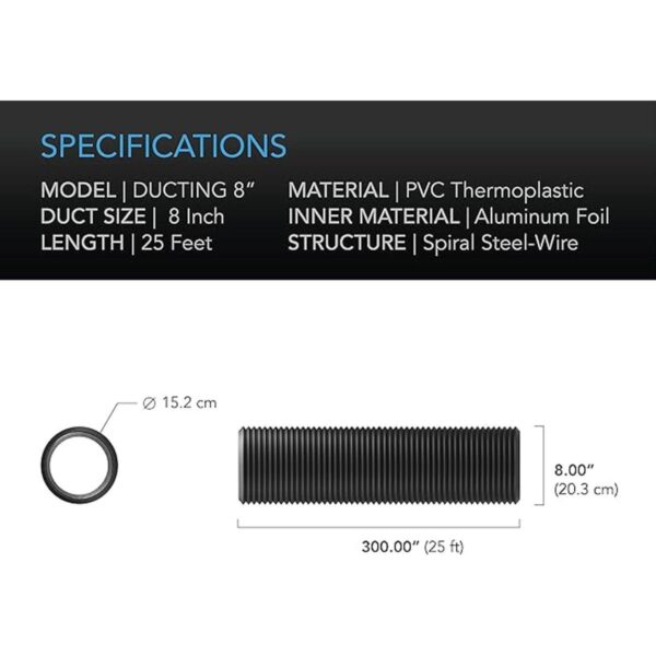AC Infinity Conducto de aluminio flexible de 8 pulgadas_5