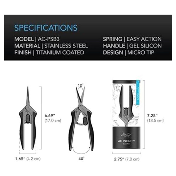 AC Infinity Tijeras de podar de acero inoxidable de 6.6