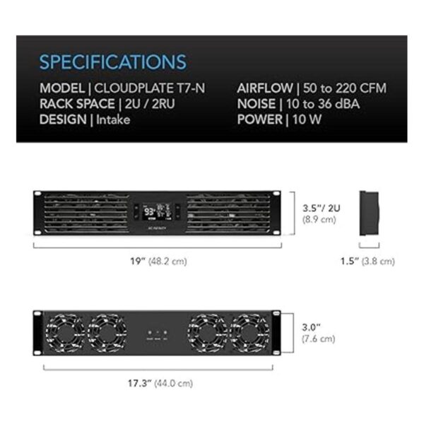 Panel de ventiladores silenciosos AC Infinity CLOUDPLATE_6
