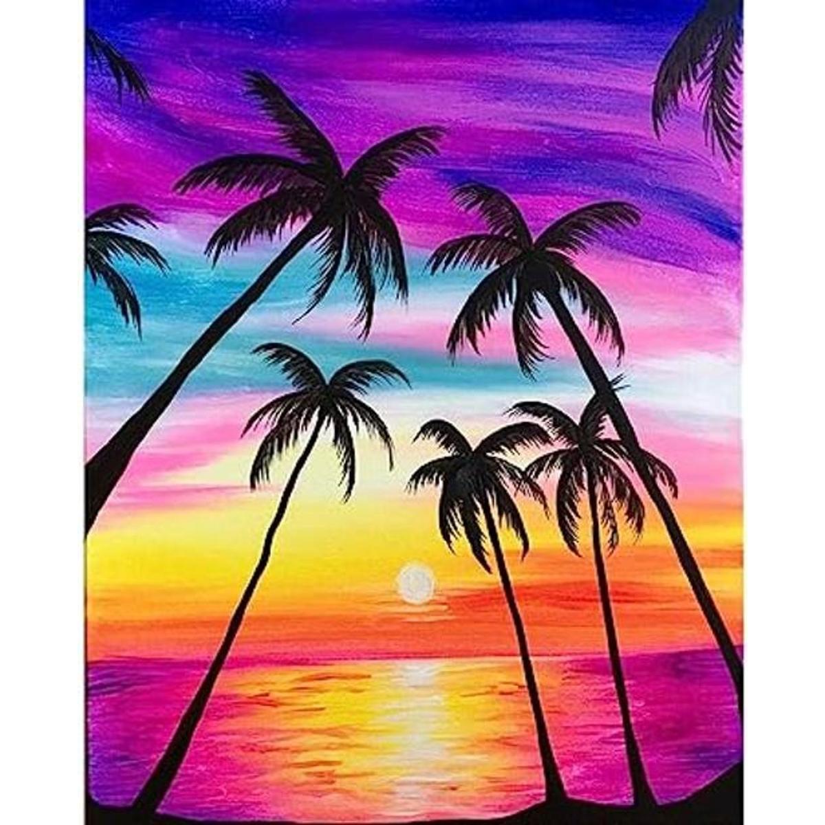 ACANDYL Pintura por número cocotero bricolaje pintura