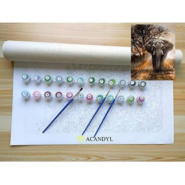 ACANDYL Pintura por número de elefante para manualidades_5
