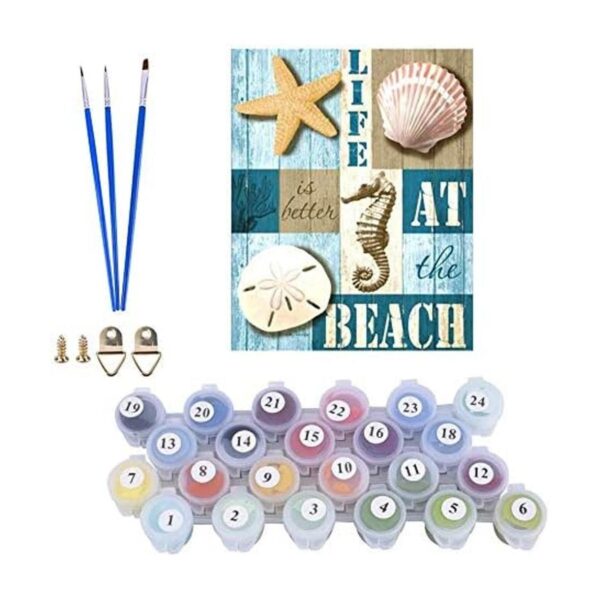 Karyees Kit de pintura por número de playa para