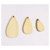 30 aretes de madera en blanco con forma de lágrima.
