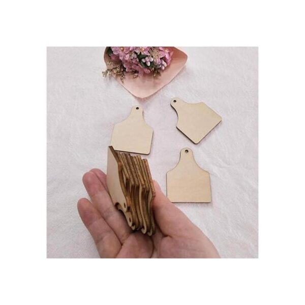 30 aretes de madera natural con etiqueta de vaca_3