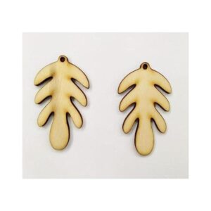 30 piezas de joyería de madera con forma de hoja de roble_1