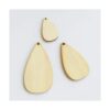 30 aretes de madera en blanco con forma de lágrima.