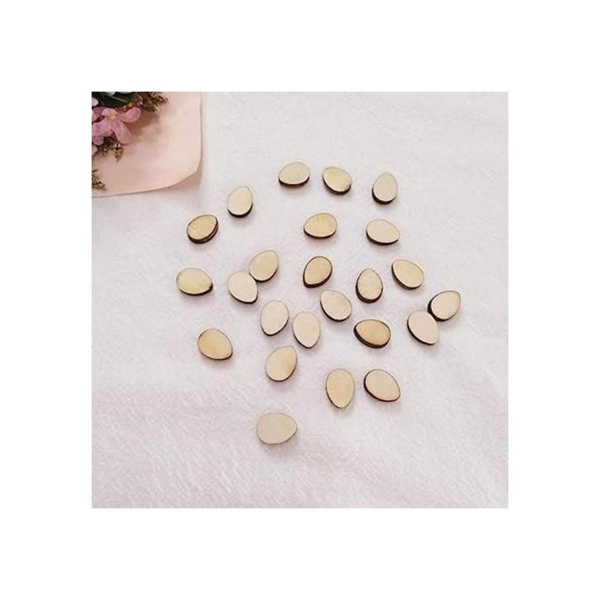 60 pendientes de madera con forma de huevo sin agujero