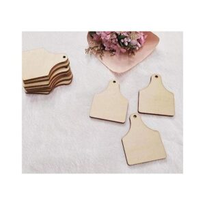 30 aretes de madera natural con etiqueta de vaca_1