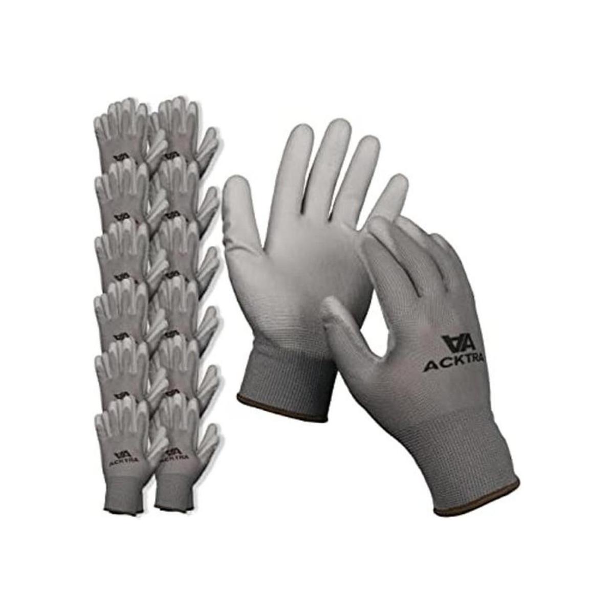 ACKTRA Guantes protectores de nailon recubiertos de