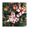 ACSENCETER Cinta de Navidad blanca con alambre rojo con_3