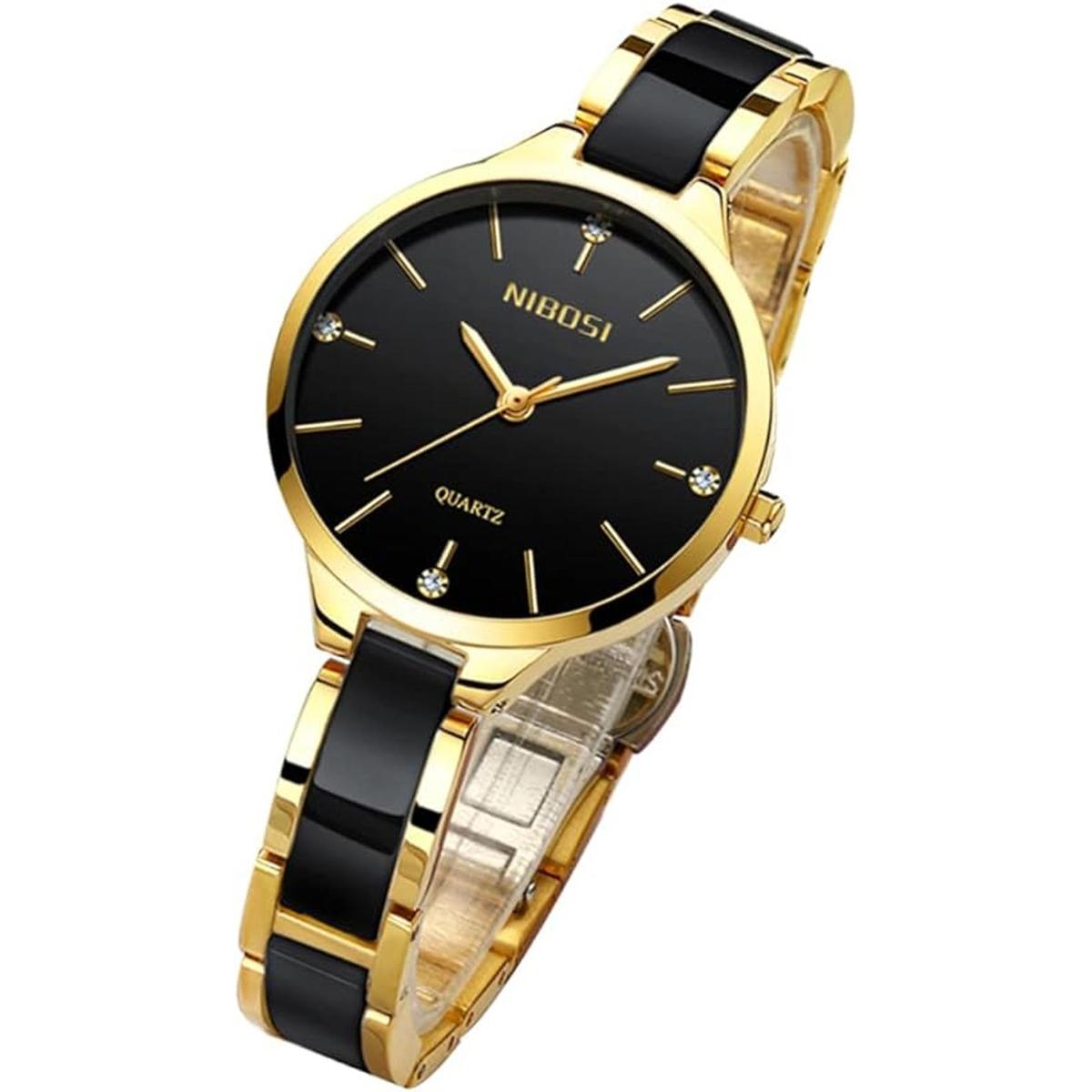 NIBOSI Relojes de moda para mujer color oro rosa