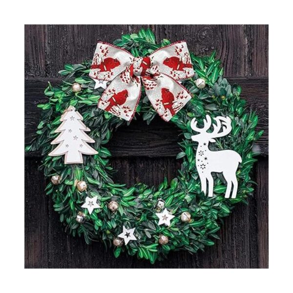 ACSENCETER Cinta de Navidad blanca con alambre rojo con_2