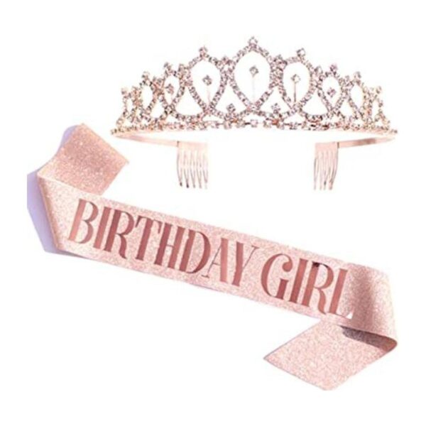 Kit de tira y tiara de diamantes de imitación para niña de_1