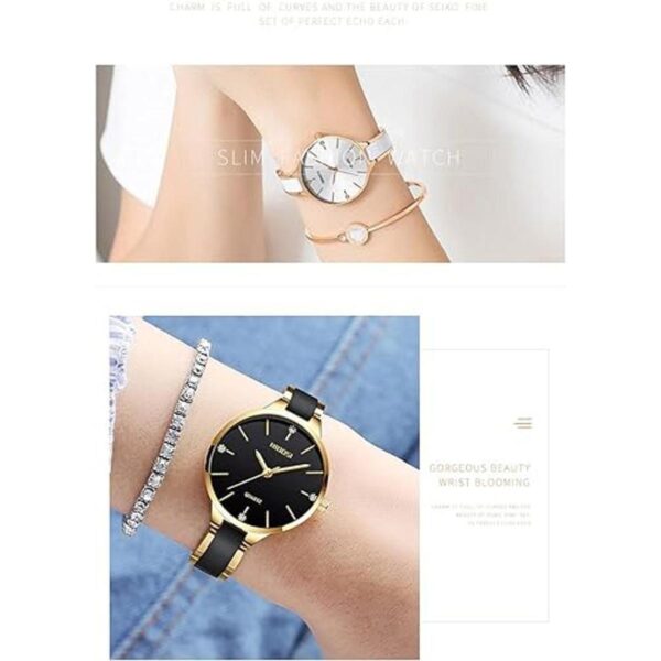NIBOSI Relojes de moda para mujer color oro rosa_3