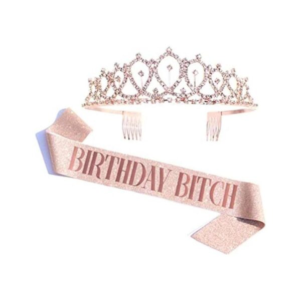 Kit de tiara de perra de cumpleaños y diamantes de_1