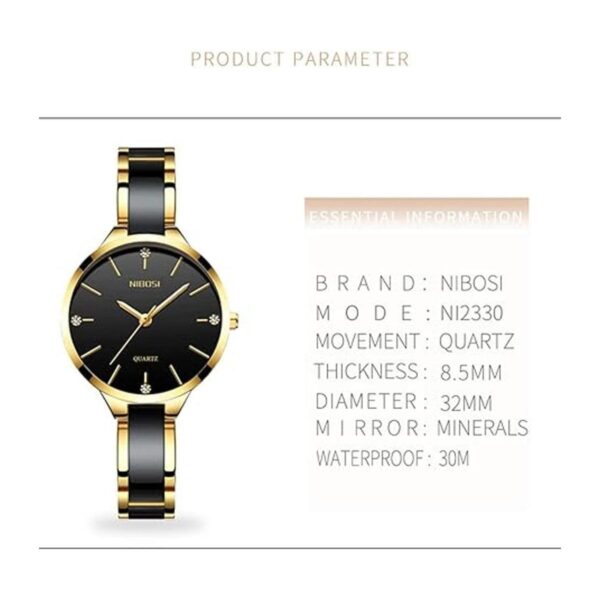 NIBOSI Relojes de moda para mujer color oro rosa_2