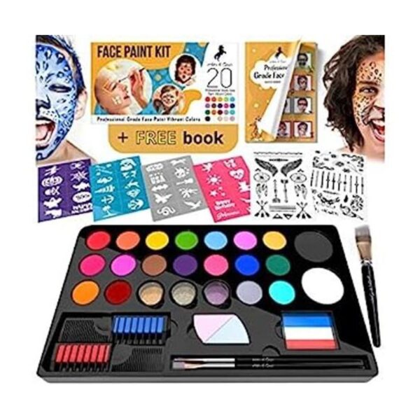 ADISGUYS Kit de pintura facial para niños 20 pinturas a_1