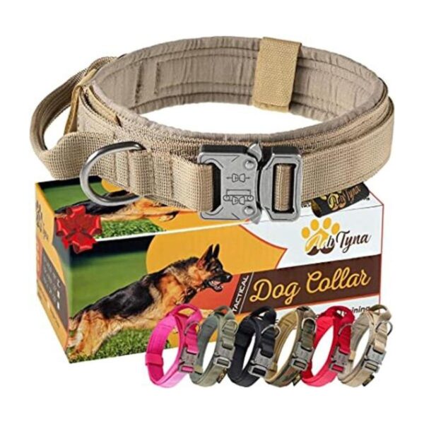 Collar de perro táctico militar K9 Ajustable con asa_1