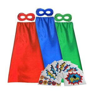 ADJOY Paquete de 3 capas y máscaras de superhéroe rojo_1