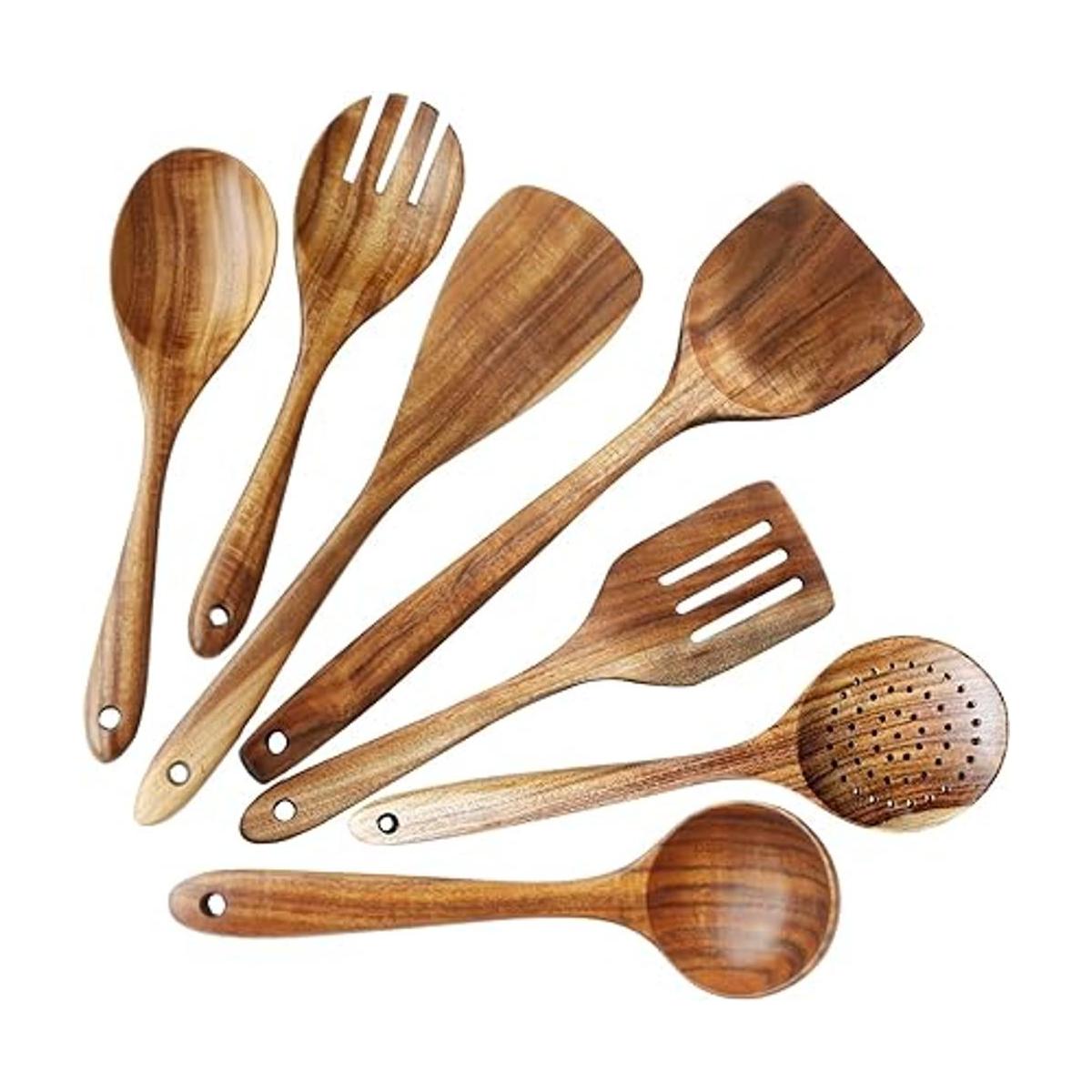 ADLORYEA Cucharas de madera para cocinar juego de
