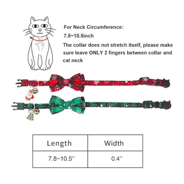 ADOGGYGO Collar de gato de Navidad con bonita campana de_6