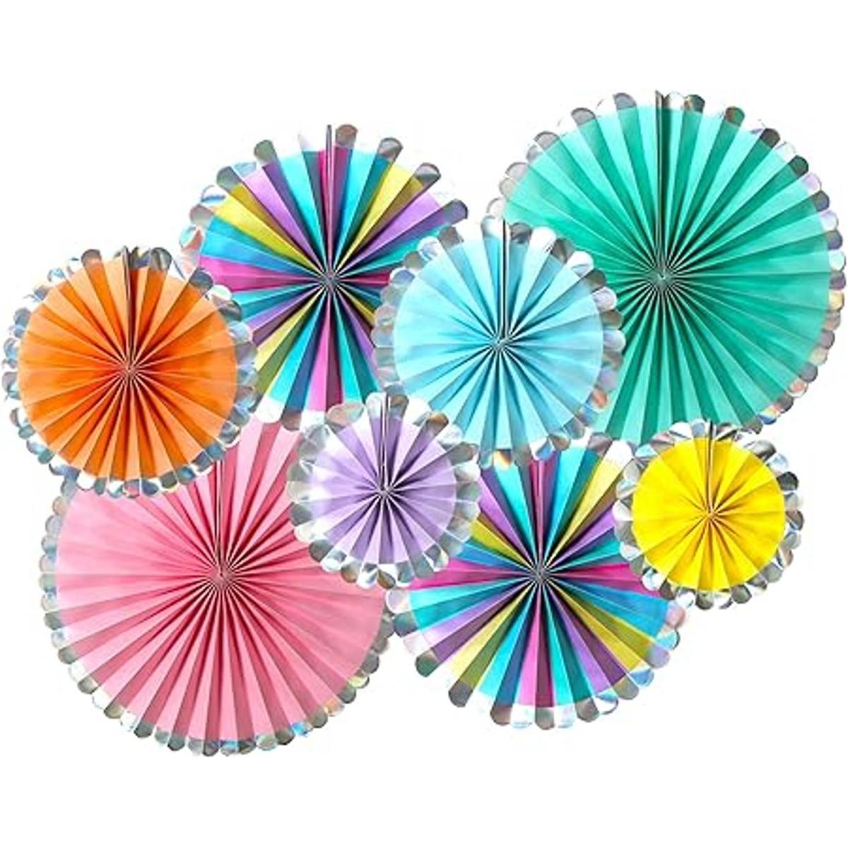 ADLKGG Juego de 8 abanicos de papel para colgar en fiestas